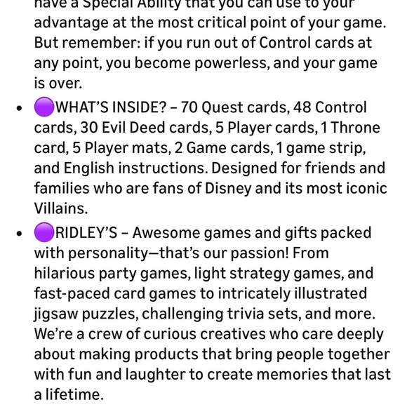 Disney Villains Selfish Card Game in Purple - Picture 12 of 13